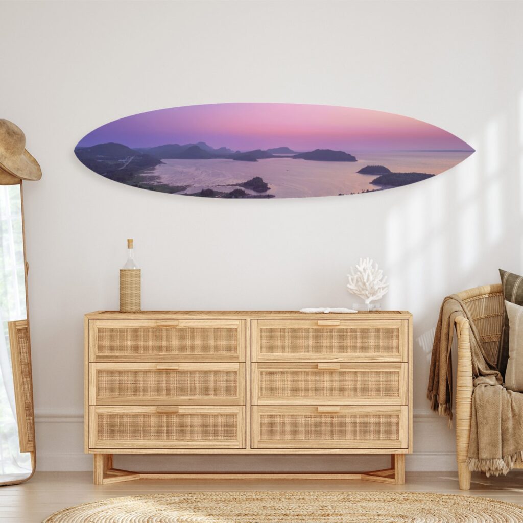 Les Îles rosées, surf décoratif